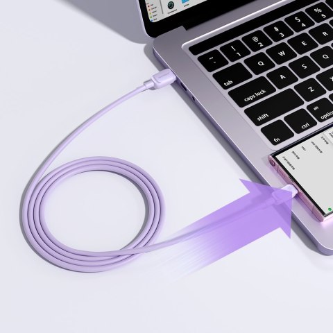 Kabel przewód USB-A - USB-C 3A 1.2m fioletowy