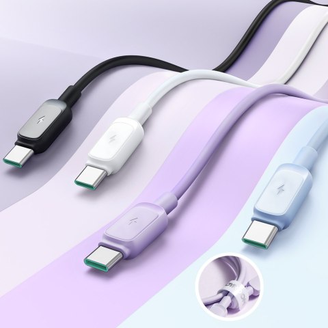 Kabel przewód USB-A - USB-C 3A 1.2m fioletowy