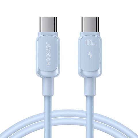 Kabel przewód USB-C - USB-C 100W 1.2m niebieski