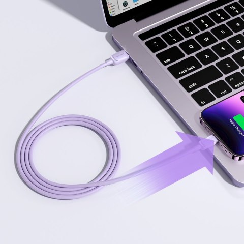 Kabel przewód do iPhone USB-A - Lightning 2.4A 1.2m fioletowy