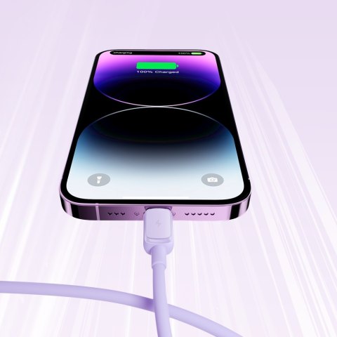 Kabel przewód do iPhone USB-A - Lightning 2.4A 1.2m fioletowy