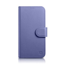 2w1 etui skórzany pokrowiec z klapką iPhone 14 Anti-RFID Wallet Case jasnofioletowy