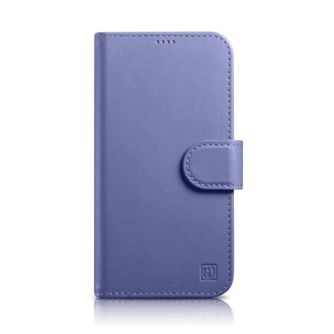 2w1 etui skórzany pokrowiec z klapką iPhone 14 Anti-RFID Wallet Case jasnofioletowy