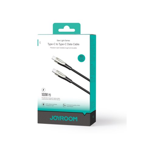 Kabel przewód w oplocie Star-Light Series USB-C - USB-C 100W 1.2m czarny