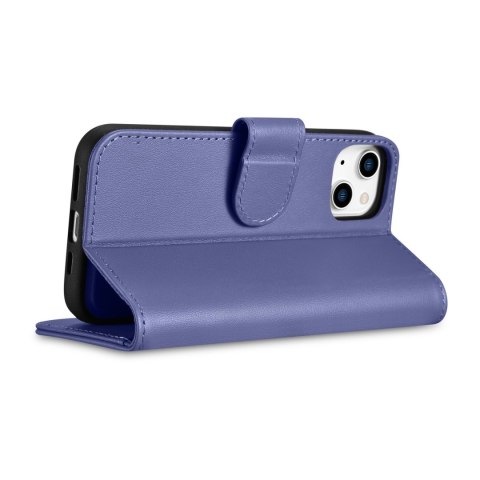 2w1 etui skórzany pokrowiec z klapką iPhone 14 Anti-RFID Wallet Case jasnofioletowy