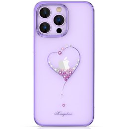 Etui do telefonu iPhone 14 Plus ozdobione kryształami Wish Series foletowe