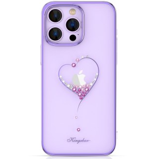 Etui do telefonu iPhone 14 Plus ozdobione kryształami Wish Series foletowe