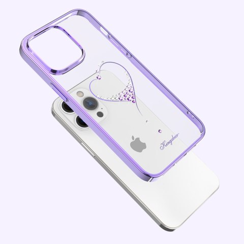 Etui do telefonu iPhone 14 Plus ozdobione kryształami Wish Series foletowe