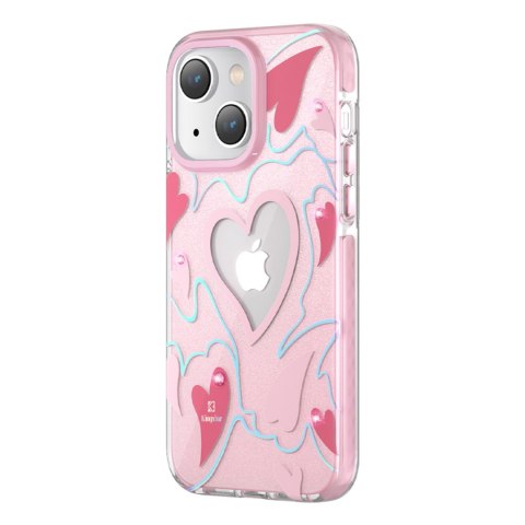 Etui pokrowiec w gwiazdki iPhone 14 Plus Heart Star Series PINK HEART