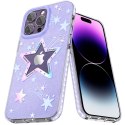 Etui pokrowiec w gwiazdki iPhone 14 Plus Heart Star Series PURPLE STAR