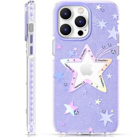 Etui pokrowiec w gwiazdki iPhone 14 Plus Heart Star Series PURPLE STAR