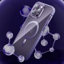 Magnetyczne etui iPhone 14 Plus MagSafe PQY Ice Crystal Series różowo-niebieskie