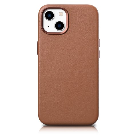 Pokrowiec etui z naturalnej skóry do iPhone 14 Plus MagSafe Case Leather brązowy