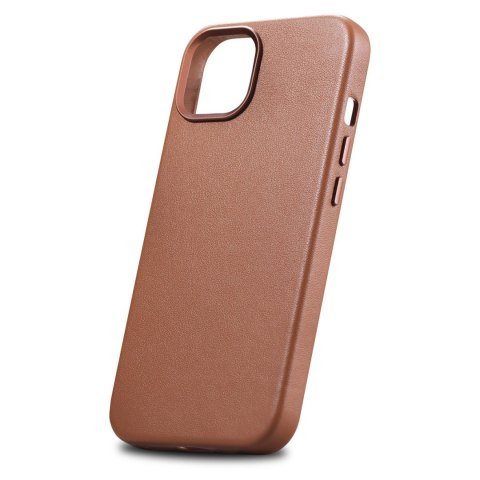 Pokrowiec etui z naturalnej skóry do iPhone 14 Plus MagSafe Case Leather brązowy