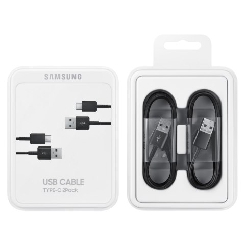 2 x Kabel przewód Samsung USB - USB-C 480Mb/s 5A 1.5m czarny ZESTAW 2szt