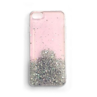 Błyszczące etui pokrowiec z brokatem Samsung Galaxy A22 4G Star Glitter różowy