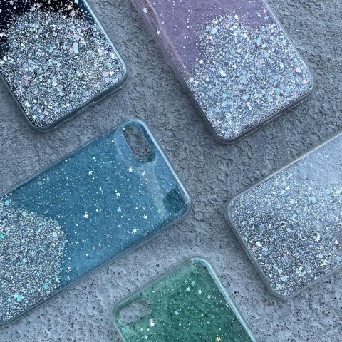 Błyszczące etui pokrowiec z brokatem Samsung Galaxy A22 4G Star Glitter różowy