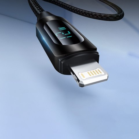 Kabel przewód do iPhone USB-A - Lightning z wyświetlaczem LED 2.4A 2m czarny