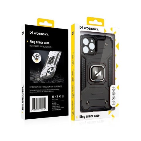 Pancerne etui pokrowiec + magnetyczny uchwyt iPhone 13 Pro Ring Armor różowy