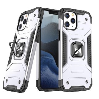 Pancerne etui pokrowiec + magnetyczny uchwyt iPhone 13 Pro Ring Armor srebrny