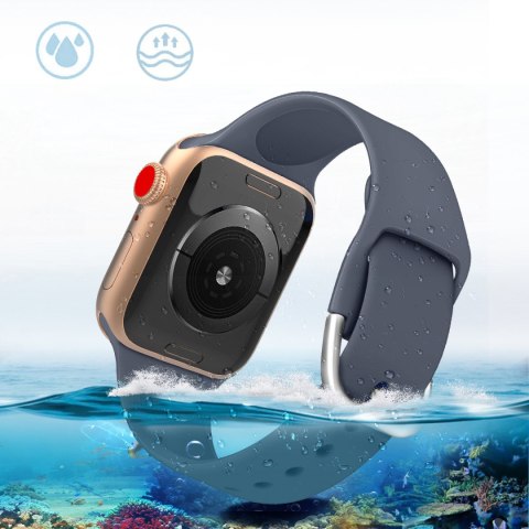 Silikonowy pasek do zegarka Apple Watch 2-9/SE 38/40/41mm Silicone Strap APS czarny