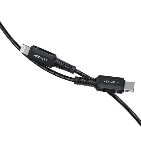 Kabel przewód MFI do iPhone USB-C - Lightning 30W 3A 1.8m czarny