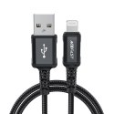 Kabel przewód MFI do iPhone USB - Lightning 2.4A 1.8m czarny