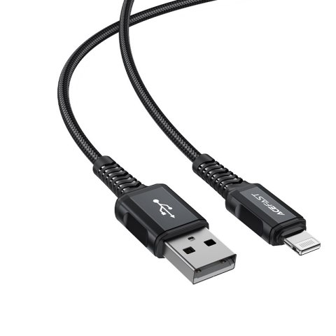 Kabel przewód MFI do iPhone USB - Lightning 2.4A 1.8m czarny