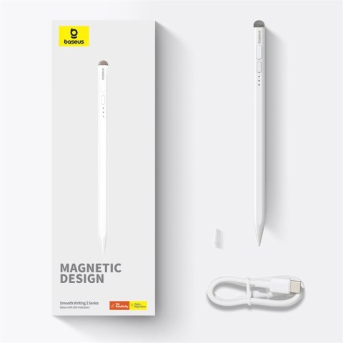 Rysik stylus do iPad z aktywną wymienną końcówką Smooth Writing 2 + kabel USB-C biały