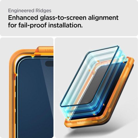 Szkło hartowane ALM Glass FC na iPhone 15 Pro czarne - ZESTAW 2 szt.