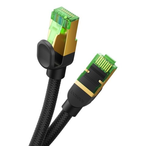 Szybki kabel sieciowy LAN RJ45 cat.8 40Gbps plecionka 2m czarny