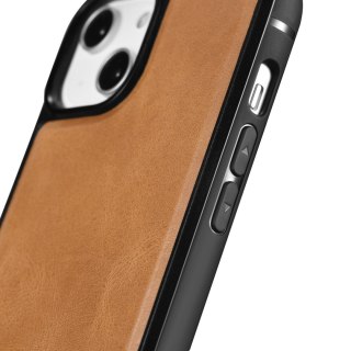 Etui pokryte naturalną skórą do iPhone 14 Plus Leather Oil Wax jasny brąz