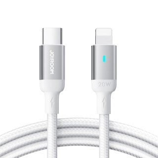 Kabel przewód USB-C - Lightning ze wskaźnikiem LED 20W A10 Series 1.2 m biały