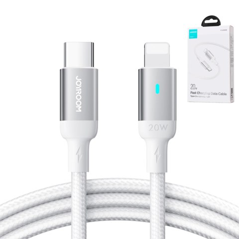 Kabel przewód USB-C - Lightning ze wskaźnikiem LED 20W A10 Series 1.2 m biały