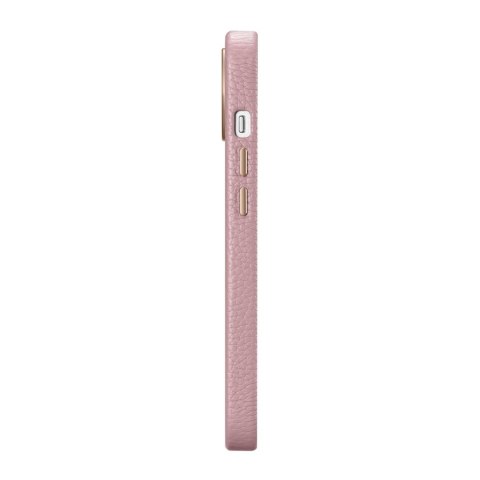 Skórzane etui iPhone 14 Plus magnetyczne z MagSafe Litchi Premium Leather Case różowy