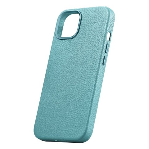 Skórzane etui iPhone 14 Plus magnetyczne z MagSafe Litchi Premium Leather Case zielony