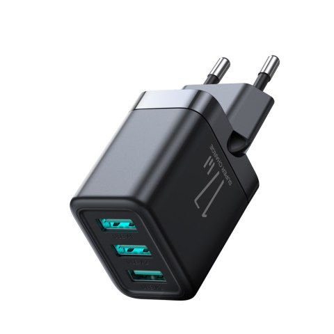 Ładowarka sieciowa 3x USB-A 17W 3.4A czarna