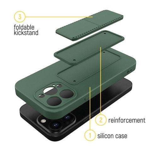 Silikonowe etui z podstawką etui Samsung Galaxy A22 5G Kickstand Case szare