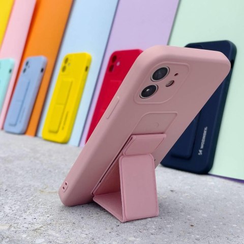 Silikonowe etui z podstawką etui Samsung Galaxy A22 5G Kickstand Case szare