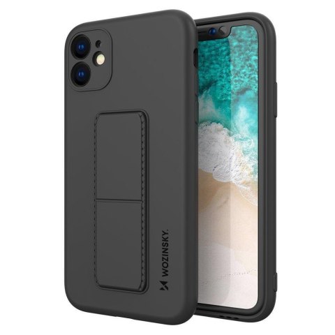 Silikonowe etui z podstawką iPhone 12 Kickstand Case czarne