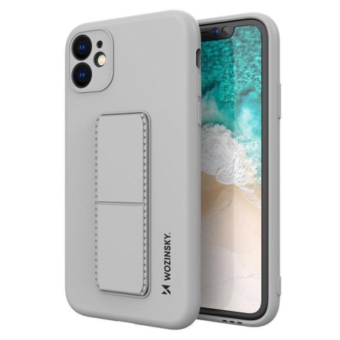 Silikonowe etui z podstawką iPhone 12 Pro Max Kickstand Case szare