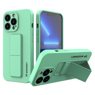 Silikonowe etui z podstawką iPhone 13 Kickstand Case miętowe