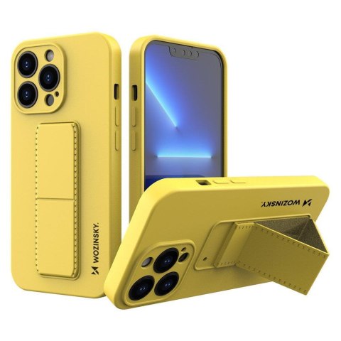 Silikonowe etui z podstawką iPhone 13 Kickstand Case żółte