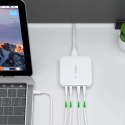 Mocna ładowarka sieciowa GaN 100W 2x USB-A 2x USB-C biała