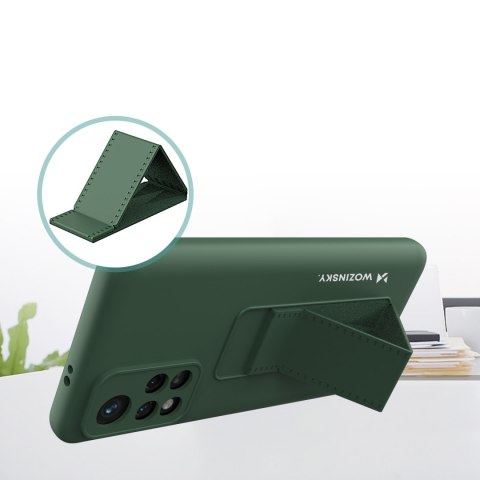 Silikonowe etui z podstawką etui Xiaomi Poco M4 Pro 5G Kickstand Case różowe