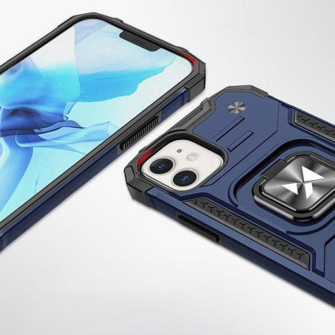 Etui pancerny pokrowiec do iPhone 14 Plus uchwyt magnetyczny Ring Armor niebieski