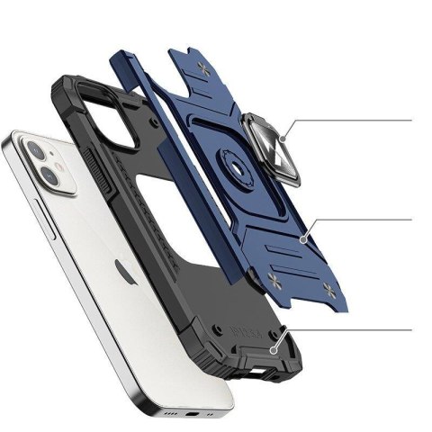 Etui pancerny pokrowiec do iPhone 14 Plus uchwyt magnetyczny Ring Armor niebieski