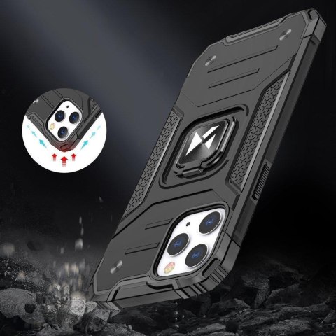 Etui pancerny pokrowiec do iPhone 14 Pro Max uchwyt magnetyczny Ring Armor niebieski