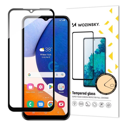 Szkło hartowane 9H na cały ekran Samsung Galaxy A14 5G / A14 z czarną ramką Full Glue