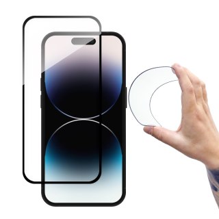 Szkło hartowane na ekran iPhone 14 Pro elastyczne z czarną ramką Full Cover Flexi Nano Glass